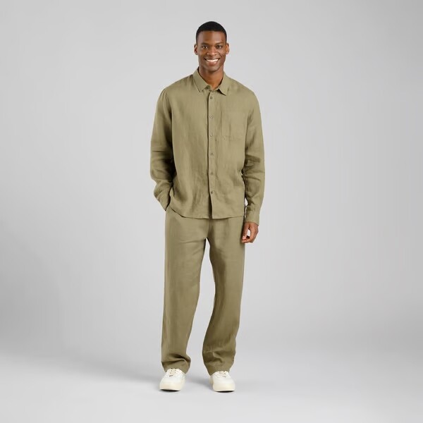 Dedicated Herren Hose Klitmoeller Linen Leaf Green