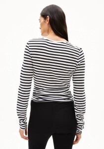 Armedangels Damen Longsleeve Einiaara stripes white-black