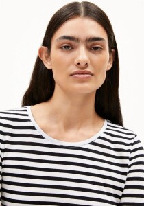 Armedangels Damen Longsleeve Einiaara stripes white-black