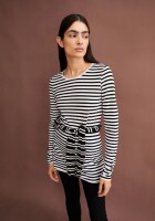 Armedangels Damen Longsleeve Einiaara stripes white-black