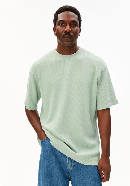 Armedangels Herren T-Shirt Maarkos waffle foam