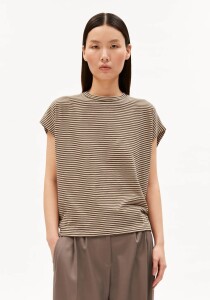 Armedangels Damen T-Shirt slub jersey stripe sand...