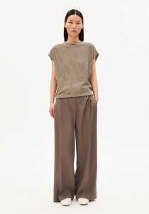 Armedangels Damen T-Shirt slub jersey stripe sand stone-dried palm