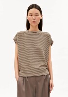Armedangels Damen T-Shirt slub jersey stripe sand stone-dried palm