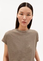 Armedangels Damen T-Shirt slub jersey stripe sand stone-dried palm