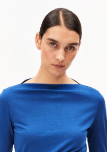 Armedangels Damen Longsleeve Boat Neck dynamo blue