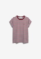 Armedangels Damen T-Shirt Idaara stripe velvet red-soft blue-undyed
