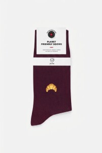 A-dam Unisex Socken Croissant Burgundy