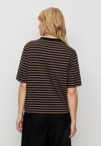 Recolution Damen T-Shirt Azolla stripes vintage brown