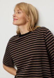 Recolution Damen T-Shirt Azolla stripes vintage brown