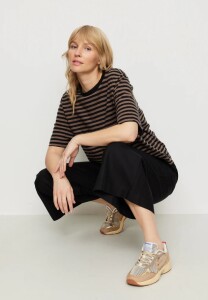 Recolution Damen T-Shirt Azolla stripes vintage brown