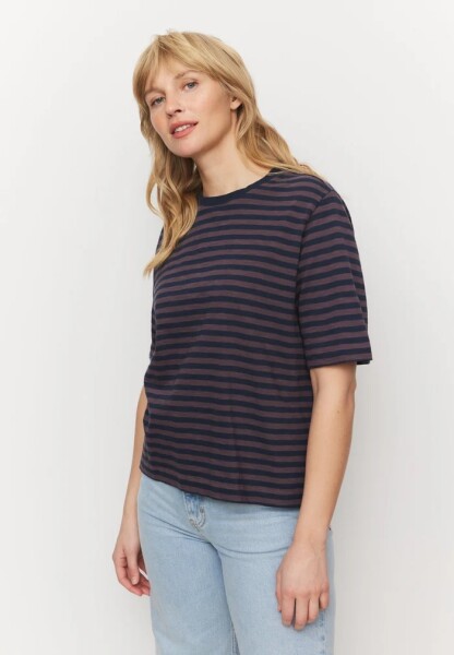 Recolution Damen T-Shirt Azolla stripes dark grape