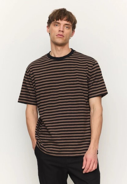 Recolution Herren T-Shirt Delonix Stripes vintage brown