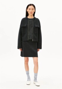 Armedangels Damen Rock Cotton-Wool Knit Mini skirt steel melange