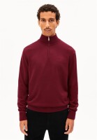 Armedangels Herren Pullover Troyer Faabes Knit velvet red