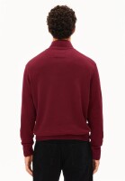 Armedangels Herren Pullover Troyer Faabes Knit velvet red