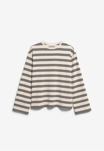 Armedangels Damen Longsleeve Marynaa Stripes oatmilk-black