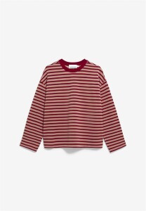 Armedangels Damen Pullover Frankaa Maarlen Stripe Sweatshirt velvet red-honey reed