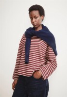 Armedangels Damen Pullover Frankaa Maarlen Stripe Sweatshirt velvet red-honey reed