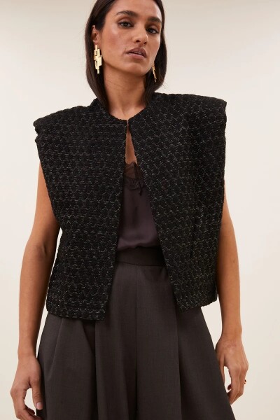 by bar Damen Weste Milo sparkle gilet black
