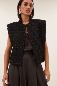 by bar Damen Weste Milo sparkle gilet black