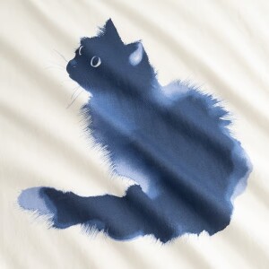 Dedicated Damen T-Shirt Visby Watercolor Cat Off-white