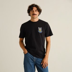 Dedicated Herren T-Shirt  Stockholm Cat And Noodles Black