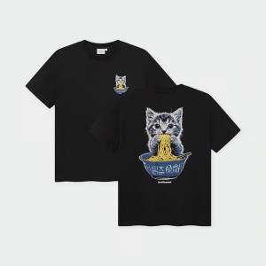 Dedicated Herren T-Shirt  Stockholm Cat And Noodles Black