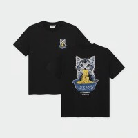 Dedicated Herren T-Shirt  Stockholm Cat And Noodles Black