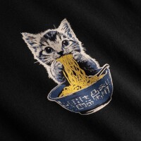 Dedicated Herren T-Shirt  Stockholm Cat And Noodles Black