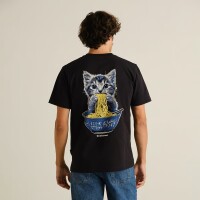 Dedicated Herren T-Shirt  Stockholm Cat And Noodles Black