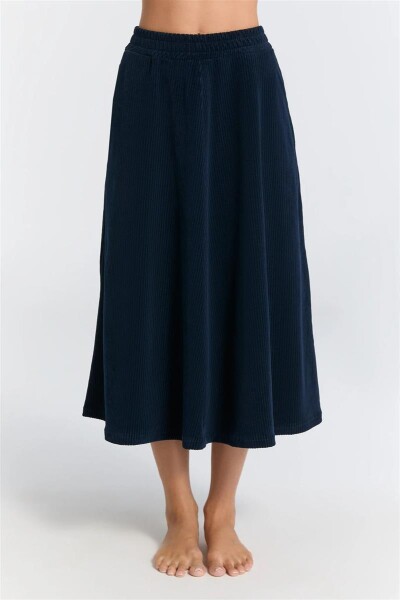 Leela Cotton Damen Rock Cord nachtblau