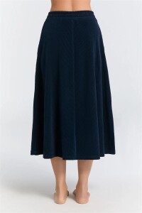 Leela Cotton Damen Rock Cord nachtblau