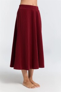 Leela Cotton Damen Rock Cord bordeaux