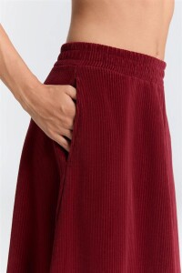 Leela Cotton Damen Rock Cord bordeaux