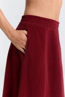 Leela Cotton Damen Rock Cord bordeaux