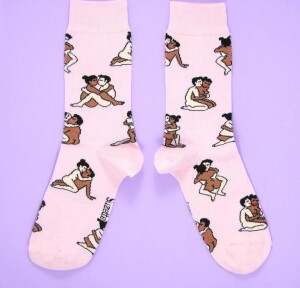 Coucou Suzette Unisex Socken Kamasutra Straight Mixed rosa
