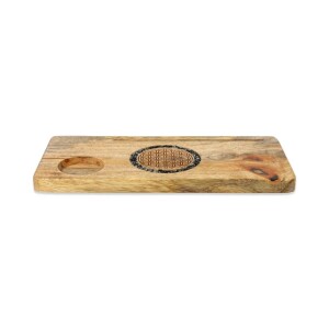 Phoenix Import 78475 Kartenhalter Blume des Lebens Turmalin und Pyrit Mangoholz