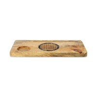 Phoenix Import 78475 Kartenhalter Blume des Lebens Turmalin und Pyrit Mangoholz