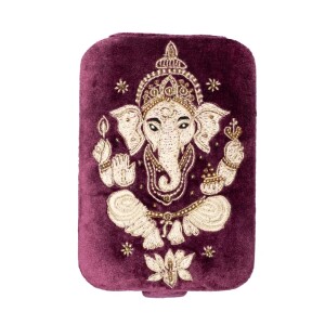 Phoenix Import Schmuck- / Tarotkästchen Samt lila mit Ganesha
