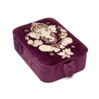 Phoenix Import Schmuck- / Tarotkästchen Samt lila mit Ganesha
