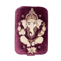 Phoenix Import Schmuck- / Tarotkästchen Samt lila mit Ganesha