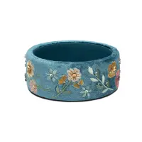 Phoenix Import Schmuckschale samt blau mit Blumen