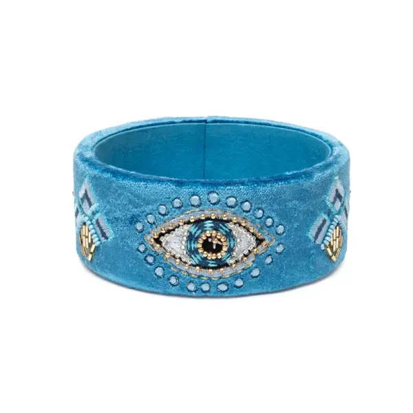 Phoenix Import Schmuckschale samt blau mit Auge