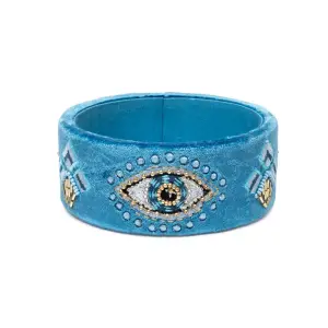 Phoenix Import Schmuckschale samt blau mit Auge