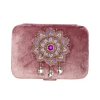Phoenix Import Schmuck- / Tarotkästchen Samt Flieder mit Mandala