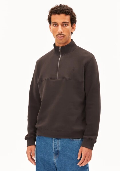 Armedangels Herren Pullover Troyer WAARLO Fleece claystone