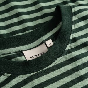 Dedicated Herren T-Shirt Stockholm Stripes Dark Green/ Granite Green