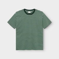 Dedicated Herren T-Shirt Stockholm Stripes Dark Green/ Granite Green