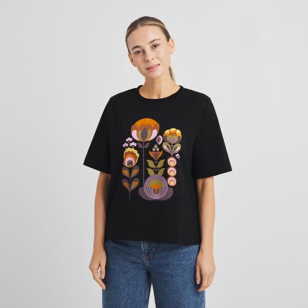 Dedicated Damen T-Shirt Vadstena Autumn Harvest Black